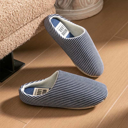 Chaussons rayés grande taille - Bleu - L - image 17