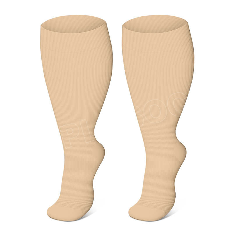 Chaussettes de compression unies grandes tailles 2XL - 7XL (3 paires) - Peau - 7XL - image 8