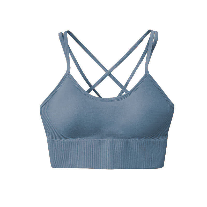 Soutiens-gorge de sport à dos croisé - Bleu - 3XL - image 7