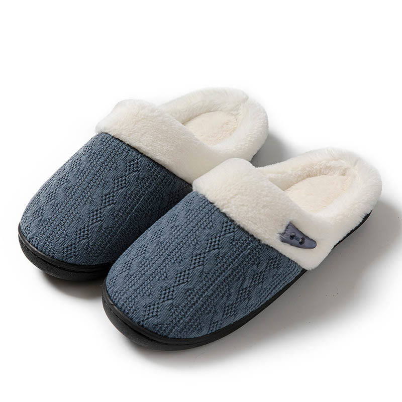 Chaussons en peluche à semelle souple grande taille - Gris foncé - États-Unis 9-10 - image 10