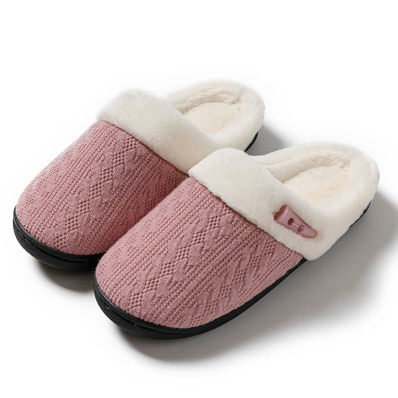 Chaussons en peluche à semelle souple grande taille - Rose - États-Unis 9-10 - image 12