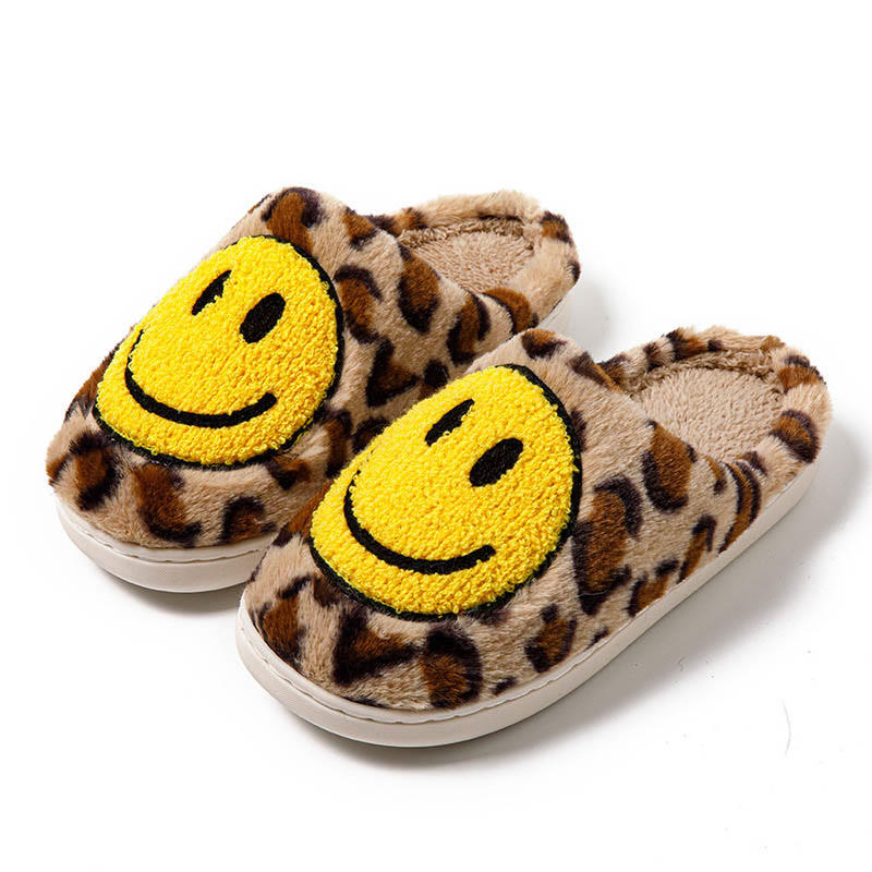Chaussons Smiley Jaunes Grande Taille - Café - 2XL - image 14