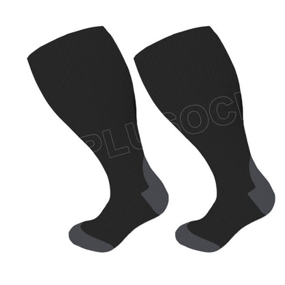 Chaussettes de compression noires grande taille (3 paires) - image 1