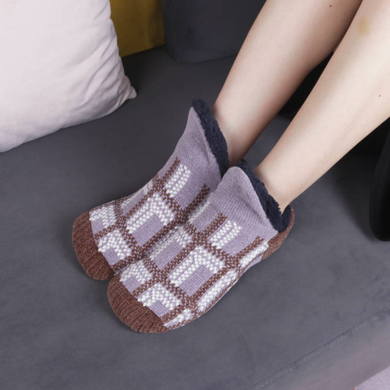 Chaussons-chaussettes à grille grande taille - Gris - EU40-42 (US7-8.5) - image 5