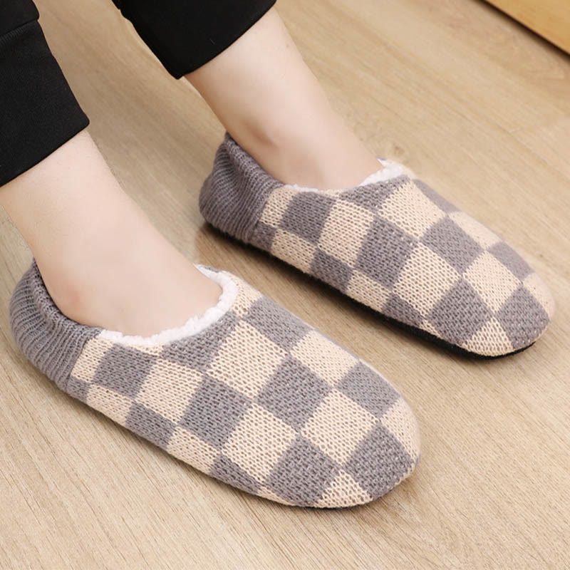 Chaussons-chaussettes à carreaux grande taille - image 5