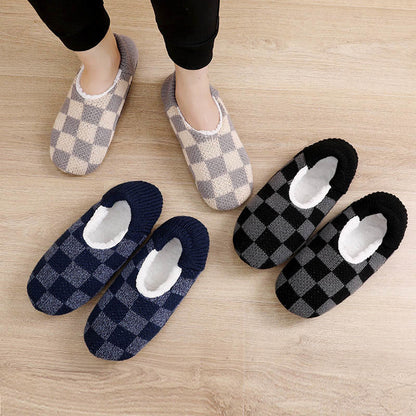 Chaussons-chaussettes à carreaux grande taille - image 0