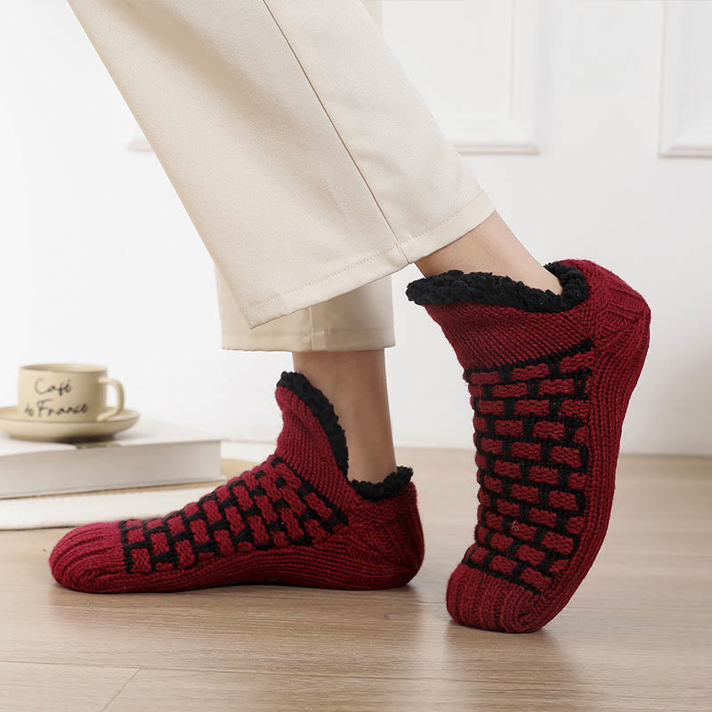 Chaussons-chaussettes rectangulaires grande taille - Vin - EU40-43 (US7-9) - image 1
