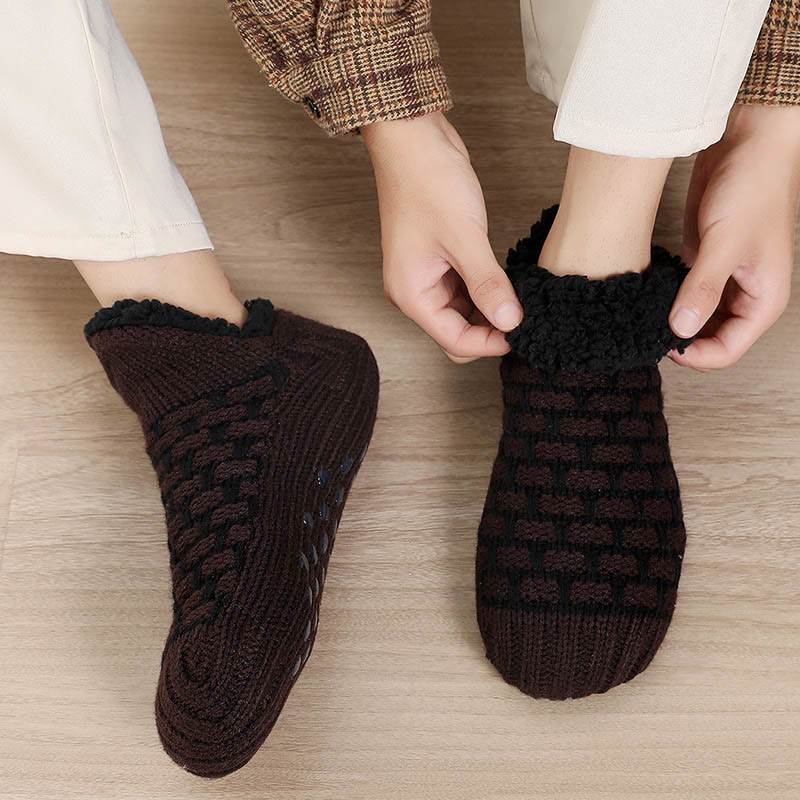 Chaussons-chaussettes rectangulaires grande taille - Café - EU40-43 (US7-9) - image 7