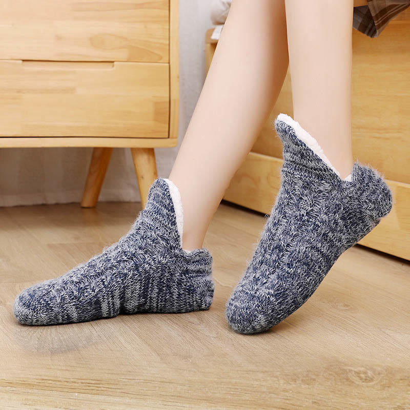 Chaussons-chaussettes en peluche grande taille - Bleu marine - EU40-43 (US7-9) - image 4