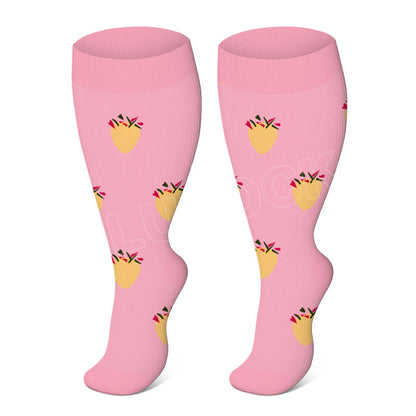 Chaussettes de compression Ananas pour électrocardiogramme, grande taille (3 paires) - Rose - 4XL - image 6