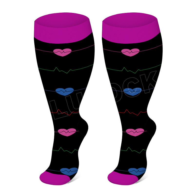 Chaussettes de compression Ananas pour électrocardiogramme, grande taille (3 paires) - Violet - 4XL - image 7
