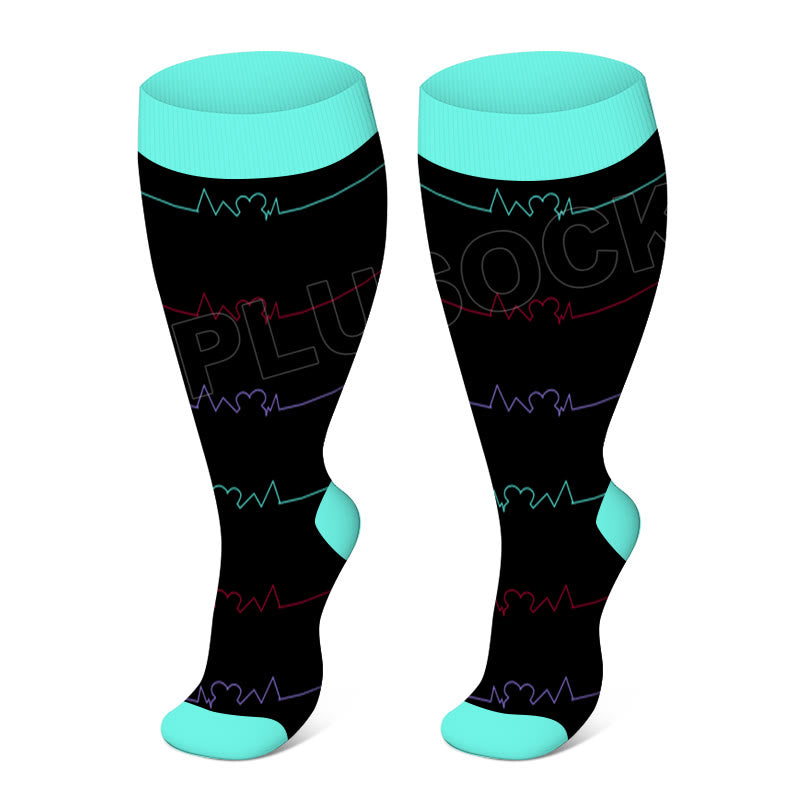 Chaussettes de compression grande taille pour électrocardiogramme (3 paires) - Bleu - 4XL - image 7