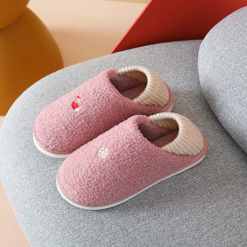 Chaussons-chaussettes grande taille à motif flocon de neige - Rose - États-Unis 10-11 - image 11