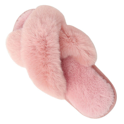 Chaussons en peluche à brides croisées grande taille - Rose - EU42-43 (US11-12) - image 15