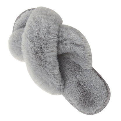 Chaussons en peluche à brides croisées grande taille - Gris - EU42-43 (US11-12) - image 13