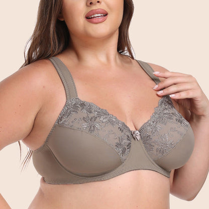 Soutiens-gorge grande taille à imprimé dentelle couvrants