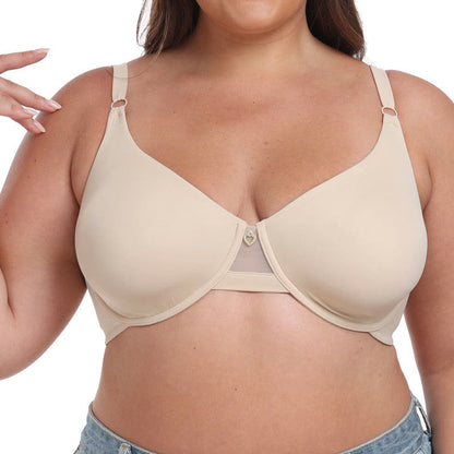 Soutiens-gorge grande taille en soie glacée sans trace, couverture complète