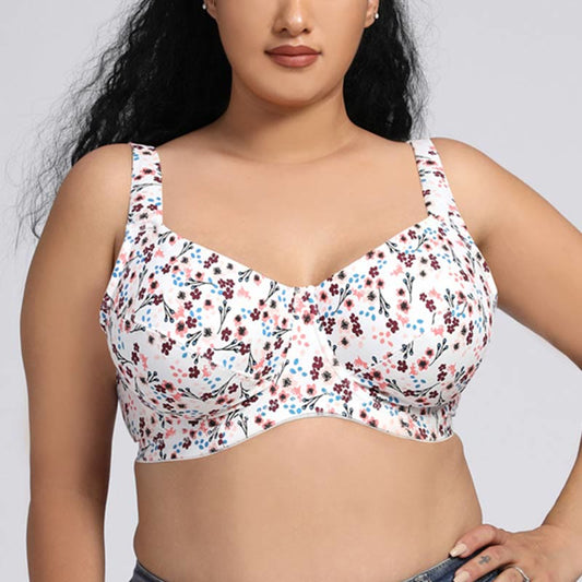 Soutiens-gorge à fleurs grande taille à couverture complète - image 1