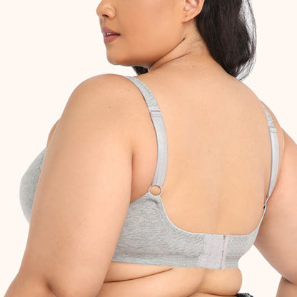 Soutiens-gorge gris grande taille à couverture complète