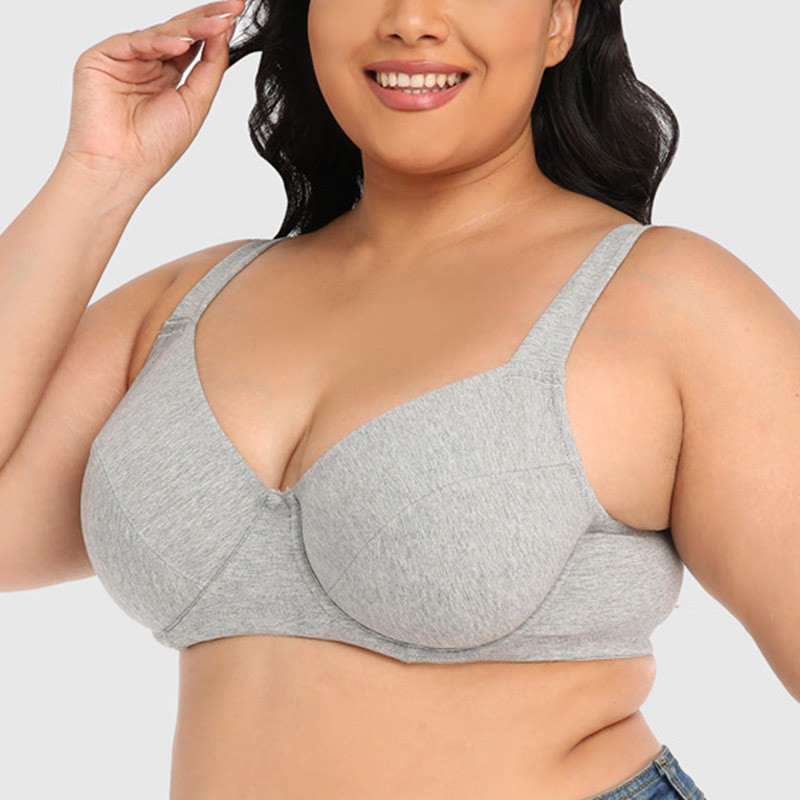 Soutiens-gorge gris grande taille à couverture complète