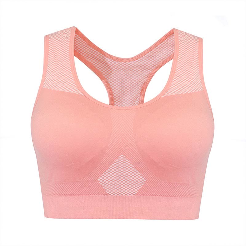 Soutiens-gorge de sport respirants de couleur unie - Rose - 3XL - image 3