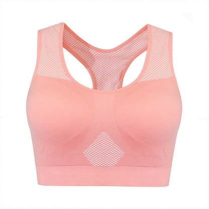 Soutiens-gorge de sport respirants de couleur unie - Rose - 3XL - image 3