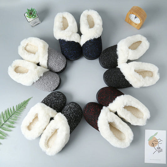 Chaussons de chambre doublés de fourrure grande taille