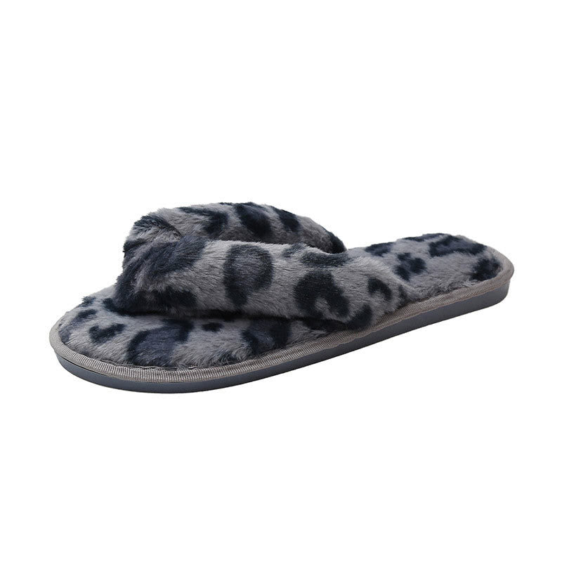 Chaussons imprimés léopard grande taille - Bleu - EU42-43 (US8.5-9) - image 4