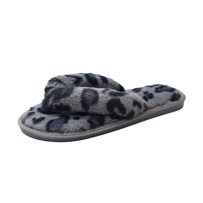 Chaussons imprimés léopard grande taille - Bleu - EU42-43 (US8.5-9) - image 4