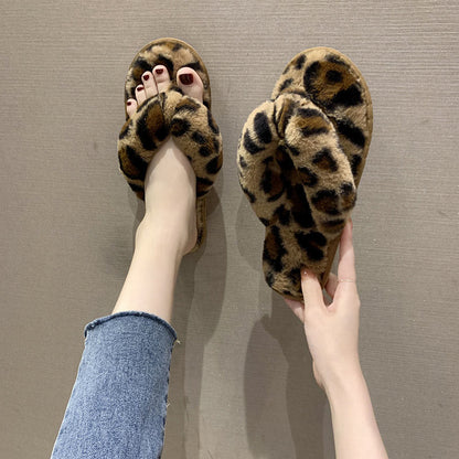 Chaussons imprimés léopard grande taille