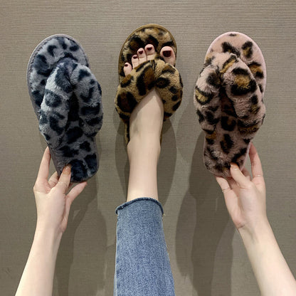 Chaussons imprimés léopard grande taille