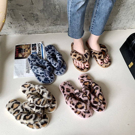 Chaussons imprimés léopard grande taille
