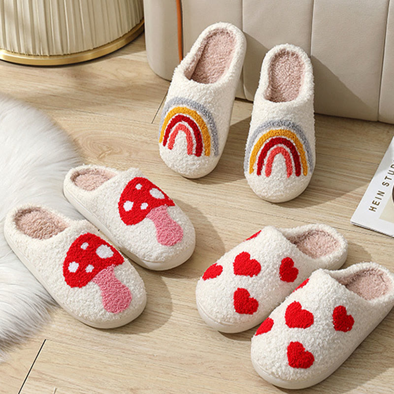 Chaussons champignons arc-en-ciel grande taille - image 1