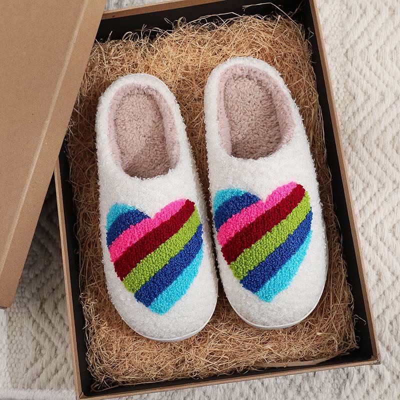 Chaussons Love grande taille - Cœur arc-en-ciel - EU 44-45 (US 10-11) - image 1