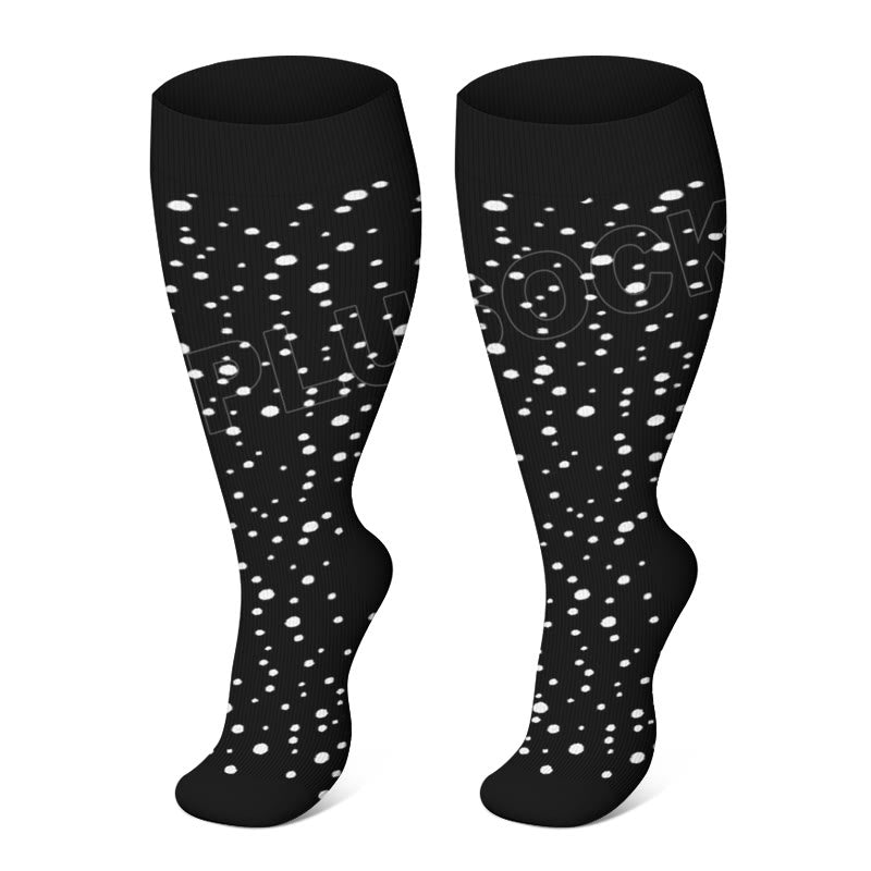 Chaussettes de compression grande taille à motif cœurs (3 paires) - Pois - 4XL - image 1