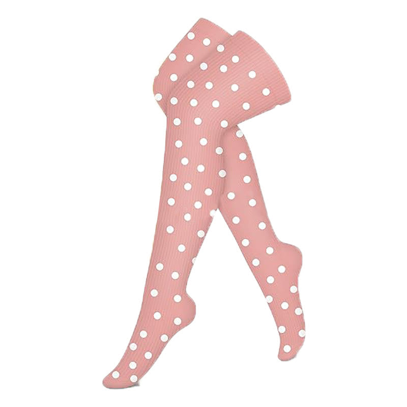 Chaussettes de compression hautes roses, oranges et beiges (3 paires) - Rose - S/M - image 5