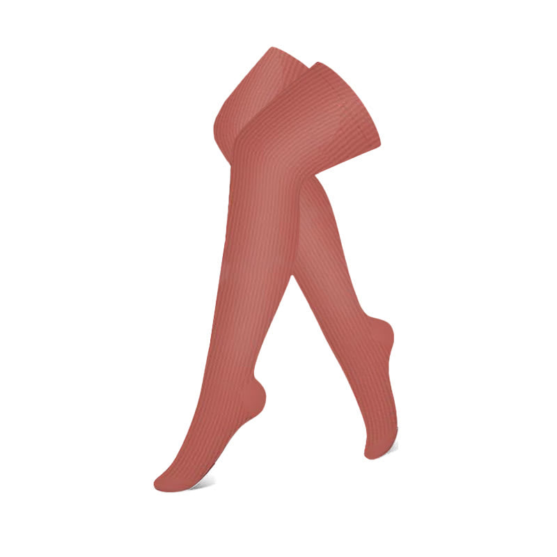 Chaussettes de compression hautes roses, oranges et beiges (3 paires)