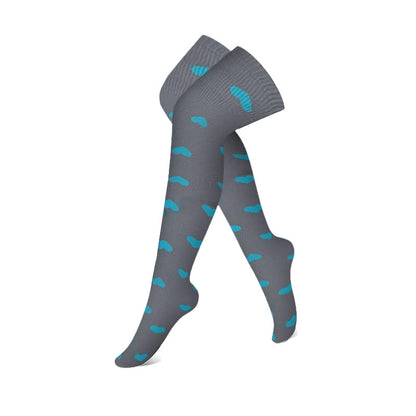 Chaussettes de compression hautes à blocs de couleurs gris et bleu (3 paires) - Cœur - S/M - image 6