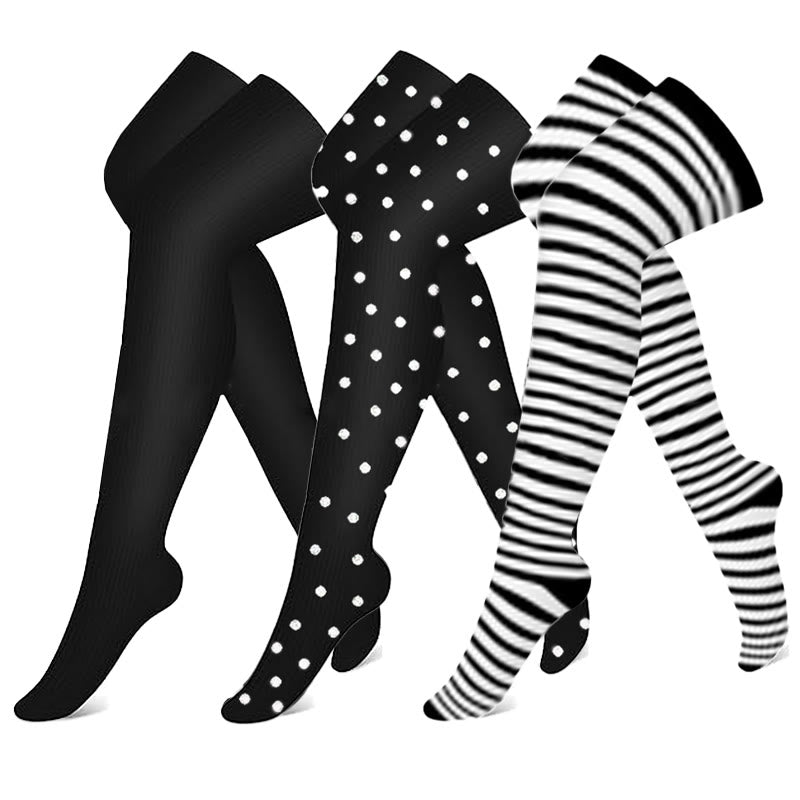 Chaussettes de compression classiques noires (3 paires) - Multicolore - S/M - image 0