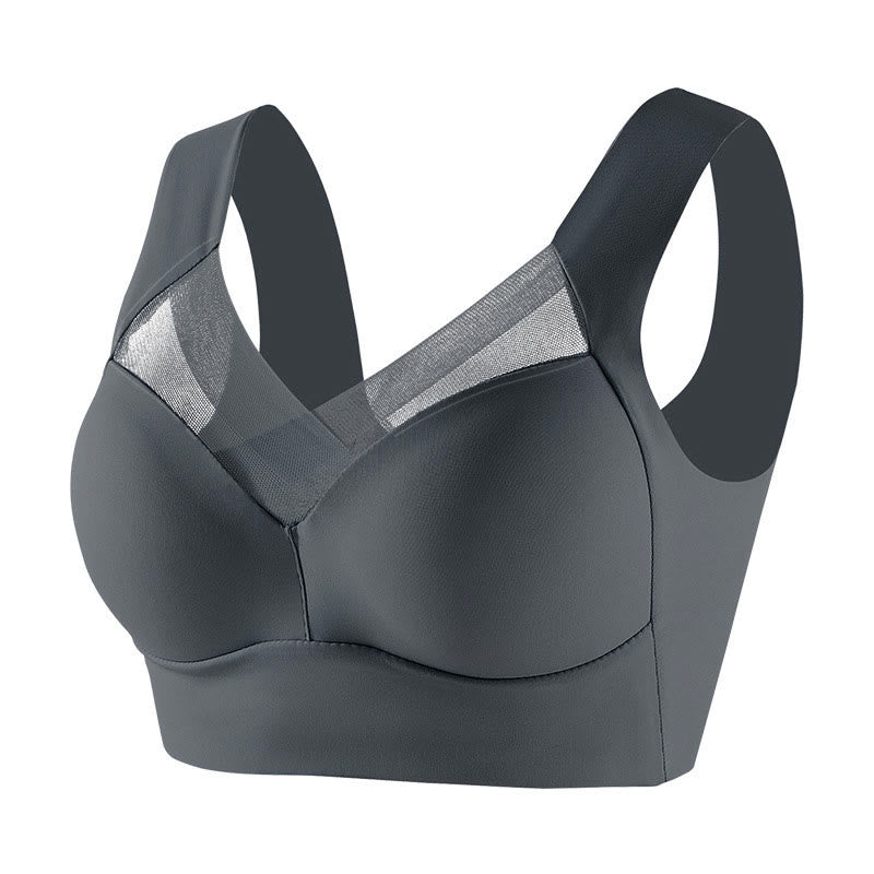 Soutiens-gorge de sport sans coutures en dentelle (paquet de 2) - Gris foncé - 6XL - image 9