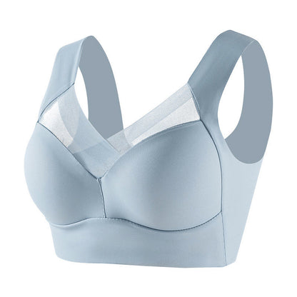 Soutiens-gorge de sport sans coutures en dentelle (paquet de 2) - Bleu clair - 6XL - image 10