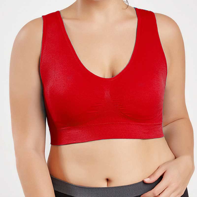 Soutiens-gorge de sport confortables sans coutures - Rouge - 4XL - image 7