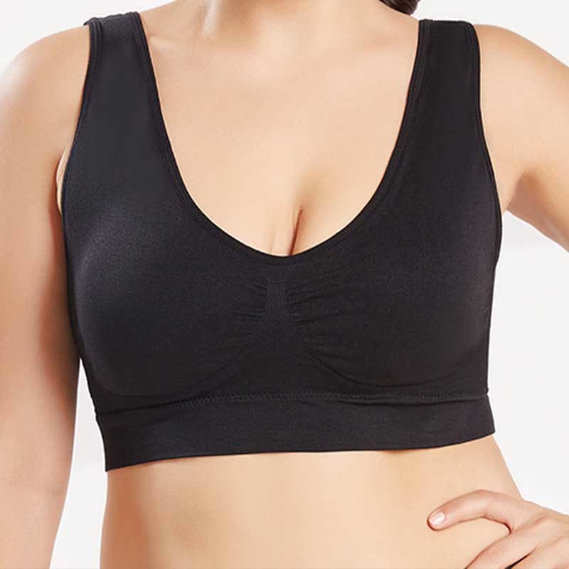 Soutiens-gorge de sport confortables sans coutures - Noir - 4XL - image 8