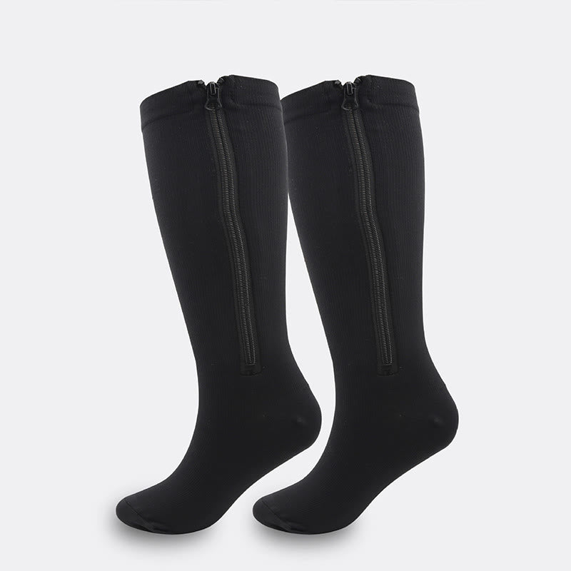 Chaussettes de compression zippées grande taille (2 paires) - Noir - 4XL - image 7