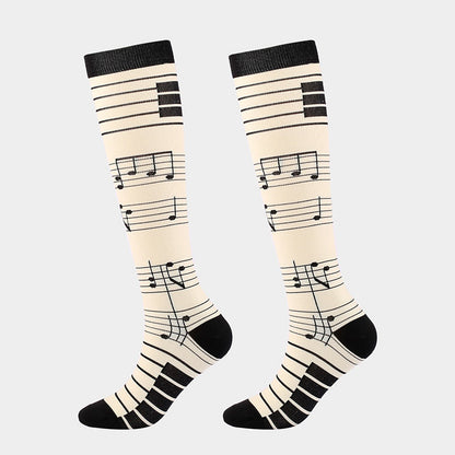 Chaussettes de compression grande taille à motifs variés (6 paires)