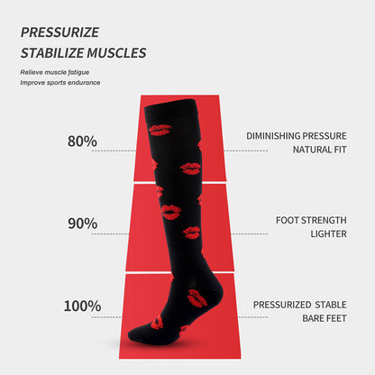 Chaussettes de compression grande taille à motifs variés (6 paires)