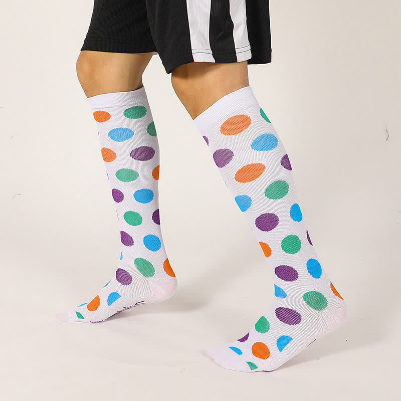 Chaussettes montantes à pois arc-en-ciel (7 paires)