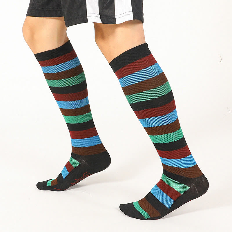 Chaussettes hautes à rayures arc-en-ciel (6 paires) - image 6