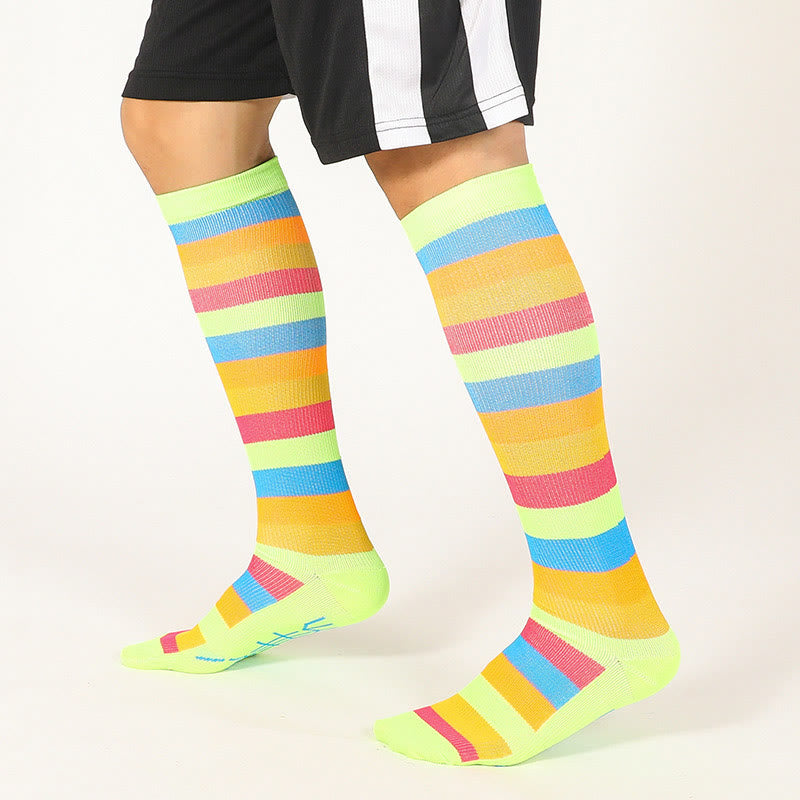 Chaussettes hautes à rayures arc-en-ciel (6 paires) - image 9