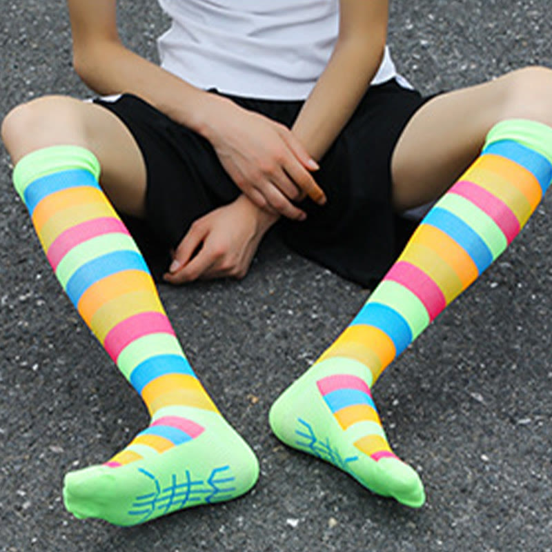 Chaussettes hautes à rayures arc-en-ciel (6 paires) - image 11